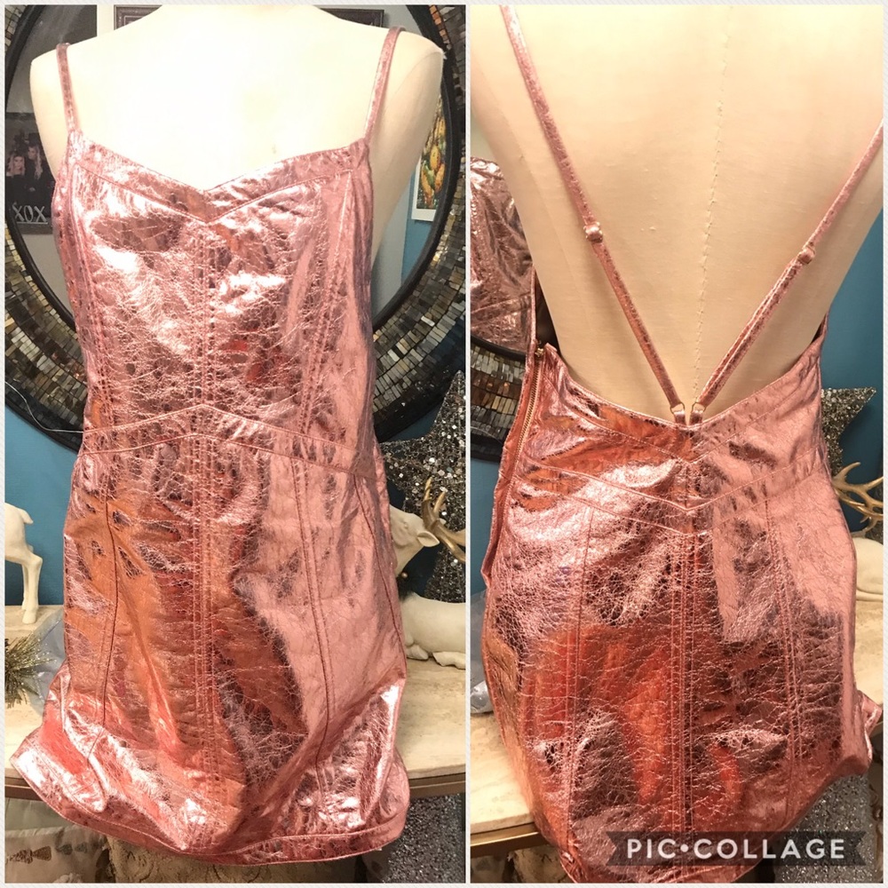 For Love & Lemons Luna Metallic Pink NWT 💗size M - Picture 3 of 16